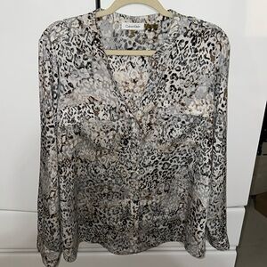 Women’s Leopard Print Button Down Shirt